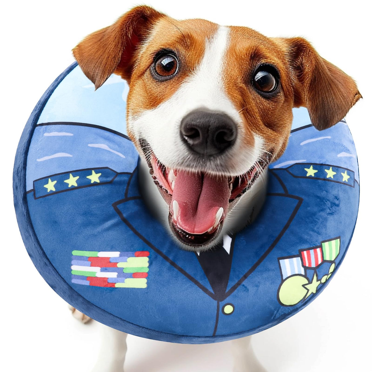 SuplutuX Small Dog Cone Alternative-Protective Inflatable Collar for Dogs After Surgery Recovery-Soft Dog Cones-Dog Recovery Neck Donut Collar Blue S 5.5"-8.5"