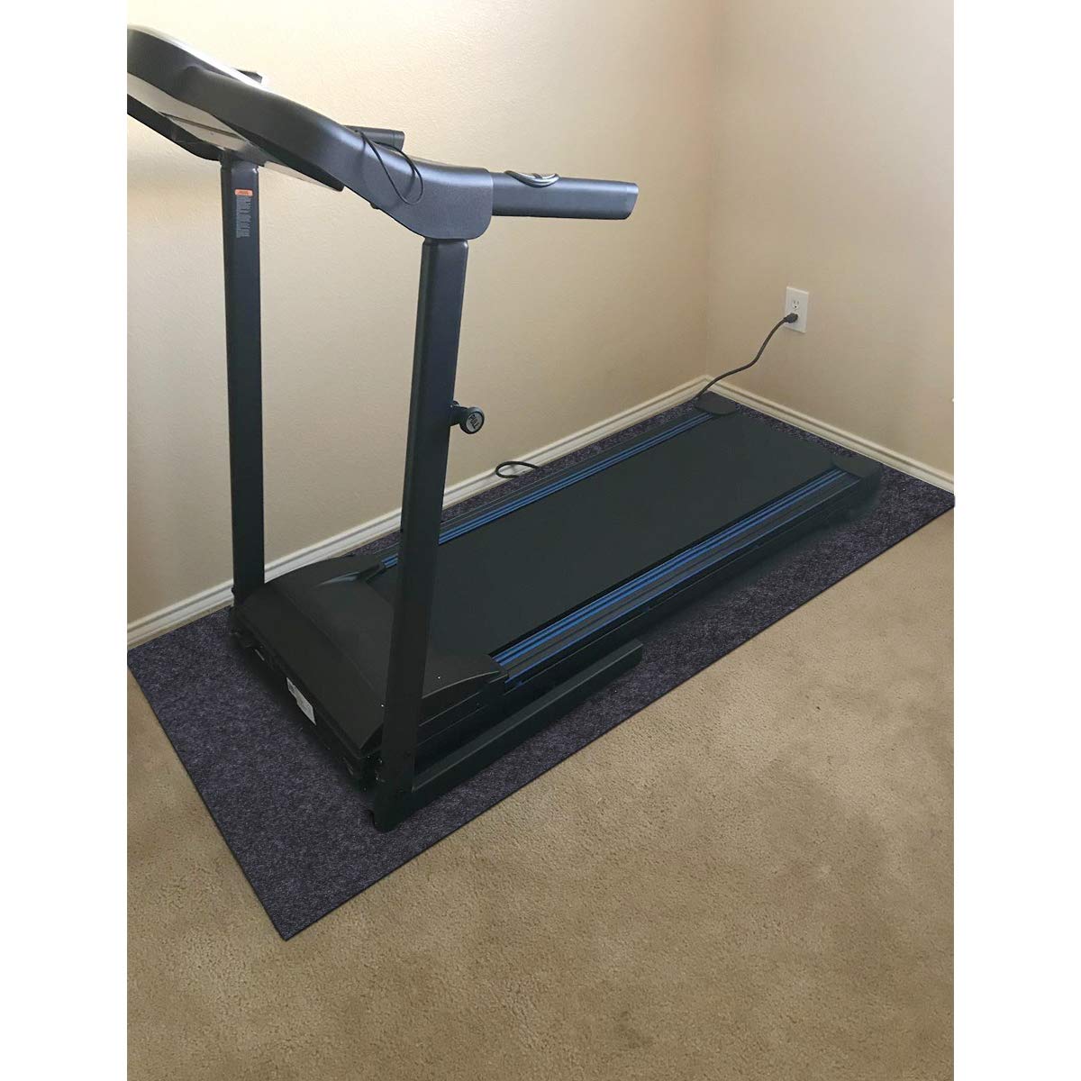 Fitness Equipment Mats Absorbent/Waterproof – Protects Exercise Equipment and Floor,Protective Flooring Under Elliptical Machine mat Indoor Treadmill Mat,Washable (24" x 48")