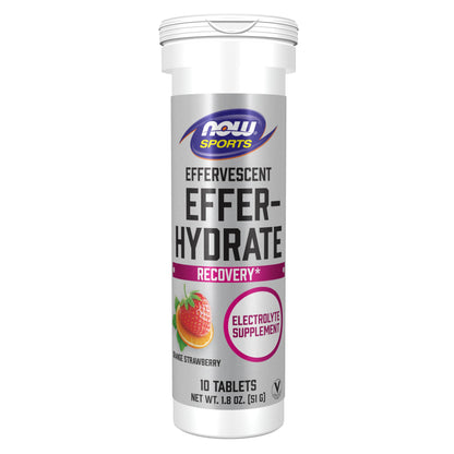 NOW Sports Effer-Hydrate Orange Strawberry Recovery Tabs