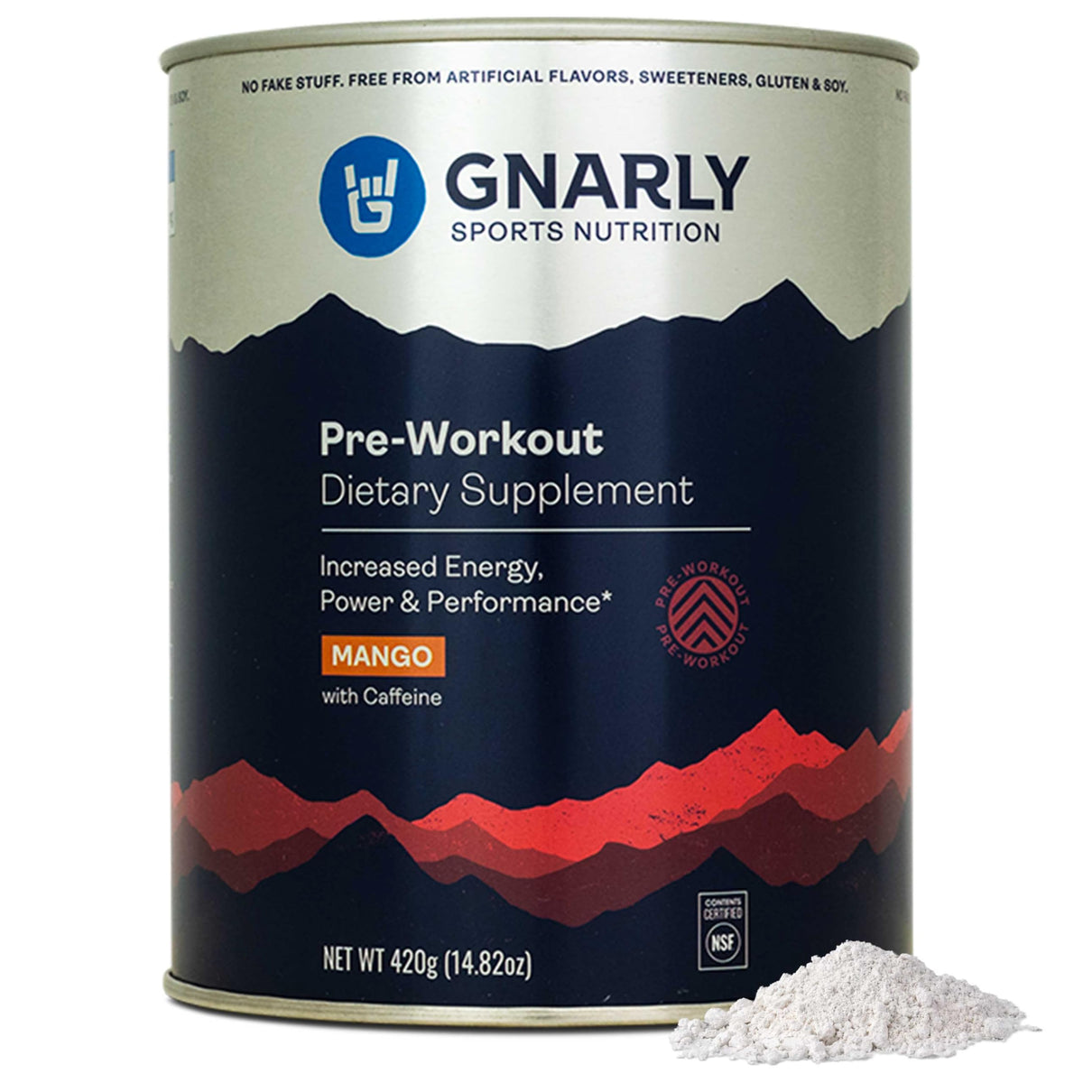 Gnarly Natural Vegan Pre-Workout - Mango Caffeine 14.82oz