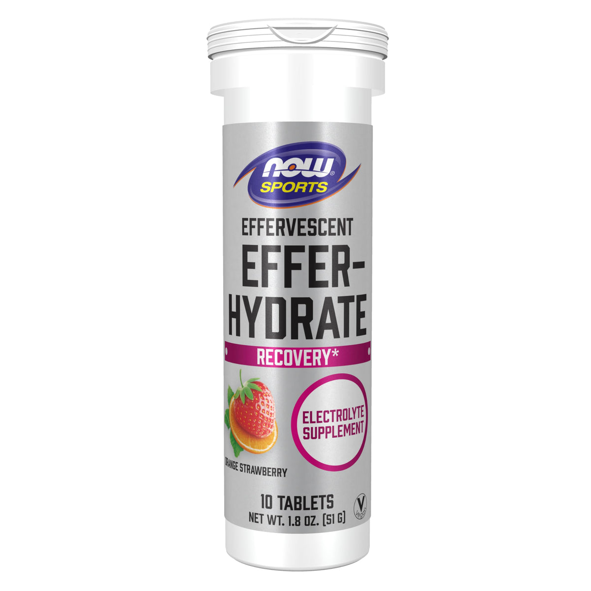 NOW Sports Effer-Hydrate Orange Strawberry Recovery Tabs