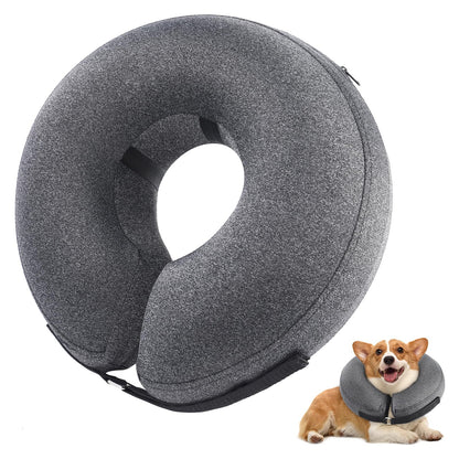 Haoion Inflatable Dog Cone Collar Recovery Dog Cone After Surgery Adjustable Blow up Dog Donut Collar Pet Recovery Collar for Dogs Size L 12”-18”