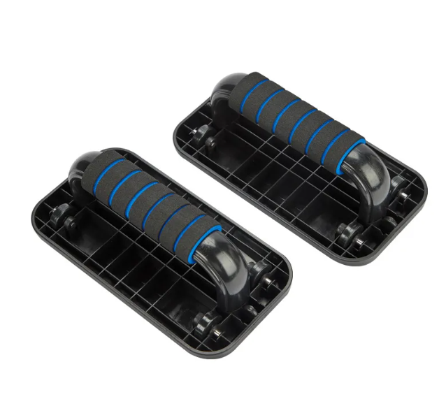 Four-Wheel Abdominal Roller with Push Up Bar - Fitness Exercise Equipment