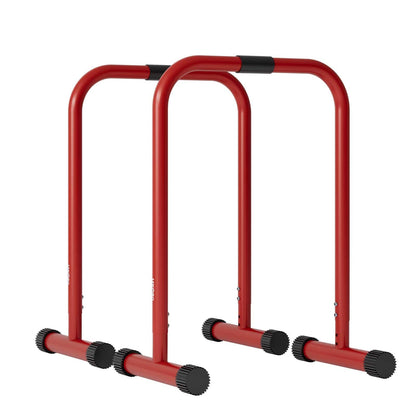 Adjustable Dip Bar Dip Stand Station Strength Training Founctional Dip Bar for Home Portable Dip Bar Fitness Equipment Push Up Stand (Red)
