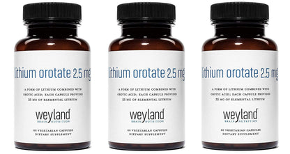 Lithium Orotate 2.5mg Triple Pack 180 Veggie Caps