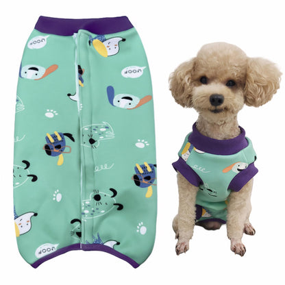 Dog Recovery Suit Post Surgery Shirt for PuppyWinter Fleece Wound Protective Clothes for Little Animals Warm Dog Vest Windproof Dog Spay Recovery Suit(Green-XL)