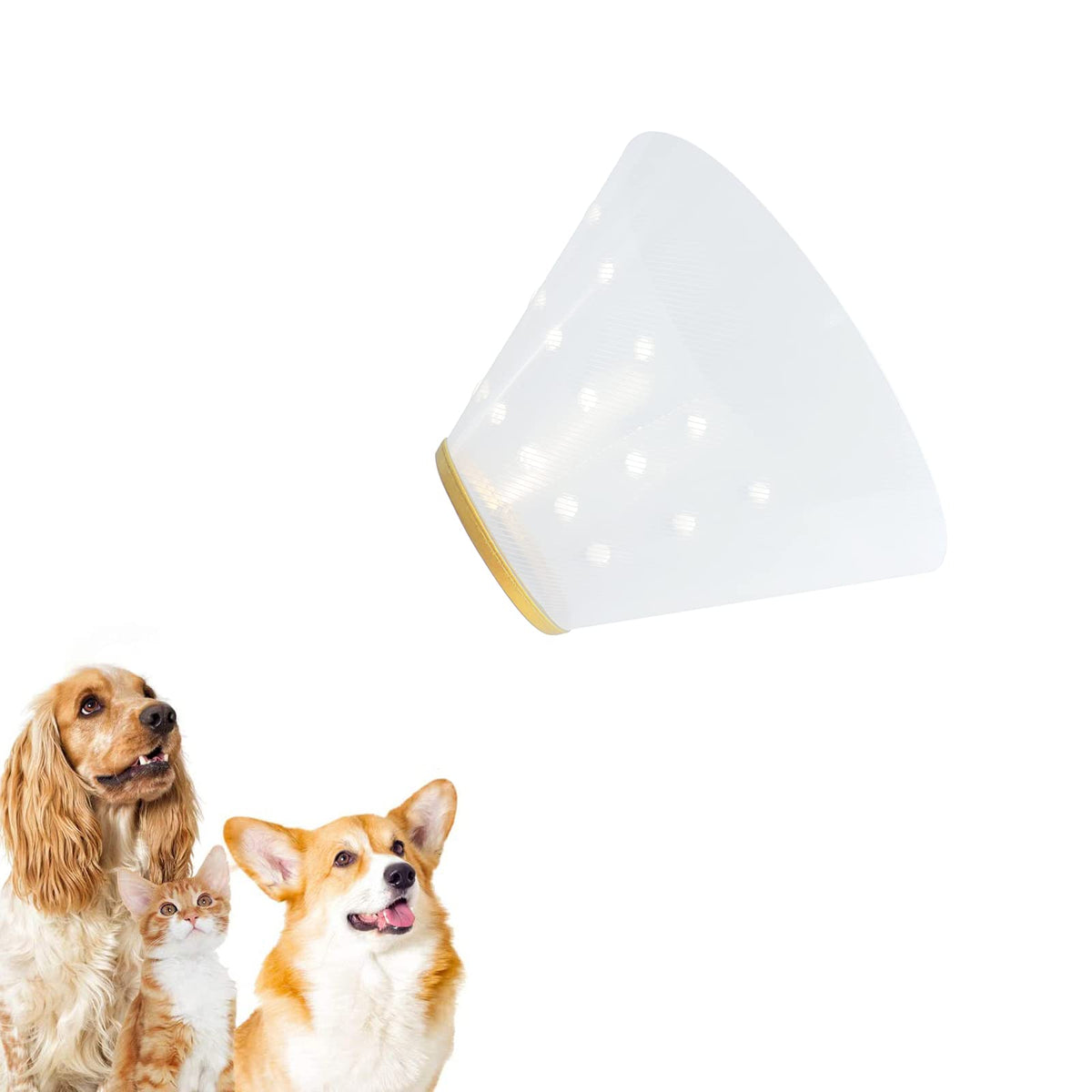 SoftSafe Cat Recovery Cone – Adjustable, Bite-Resistant E-Collar (M White)
